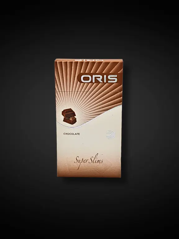 Oris-Chocolate-Super-Slims-Çikolata-Karton-aromalı-Super-Slims-boxcigar (1) Oris Chocolate Super Slims çikolata aromalı ince sigara paketi