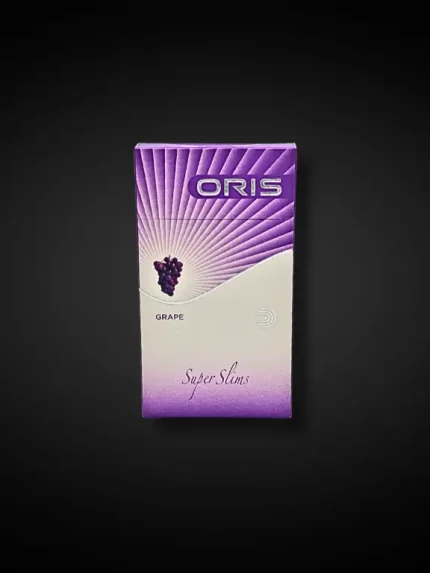 Oris Grape Super Slims üzüm aromalı mor sigara paketi