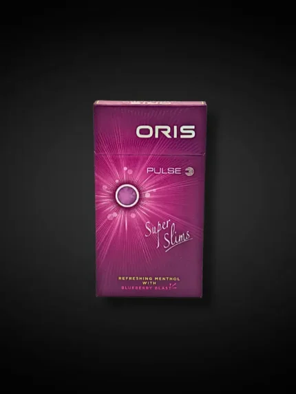 Oris Pulse Blueberry Blast yaban mersini aromalı Super Slims sigara paketi