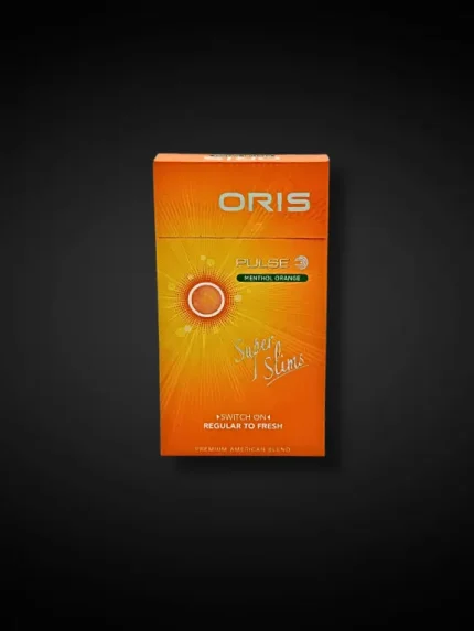 Oris Pulse Menthol Orange Super Slims portakal ve mentol aromalı sigara paketi